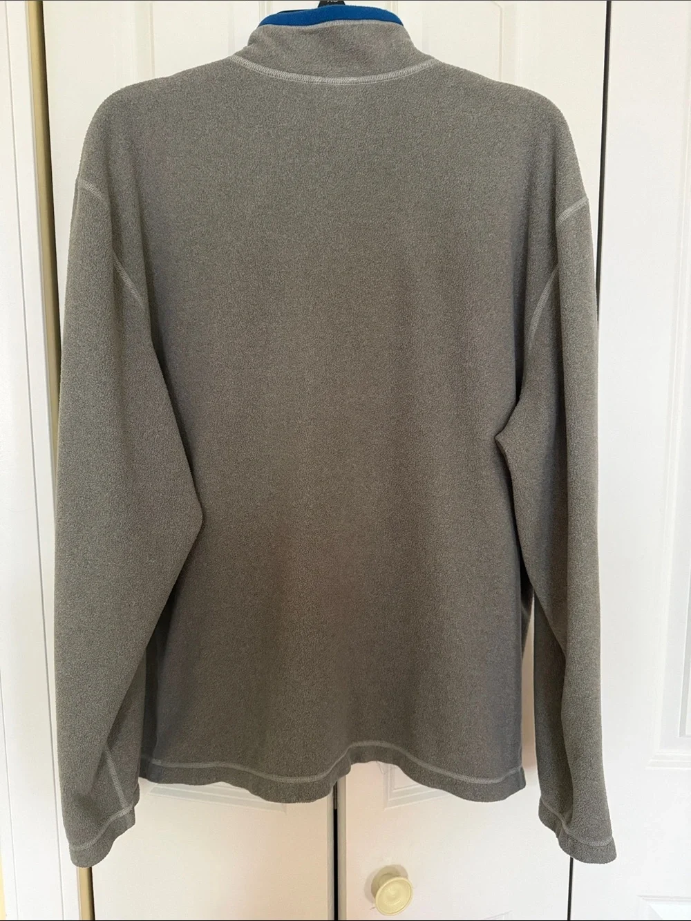 The North Face Gray Fleece Half-Zip with Blue Accents